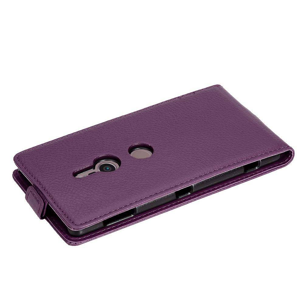 Cadorabo Schutzhülle für Sony Xperia XZ2 Hülle in Lila Flip Etui Handyhülle Case Cover Kunstleder