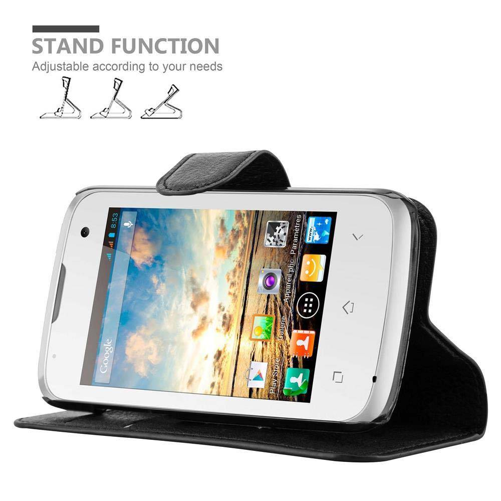 Cadorabo Hülle für WIKO CINK PLUS Schutz Hülle in Schwarz Handyhülle Etui Case Cover Magnetverschluss