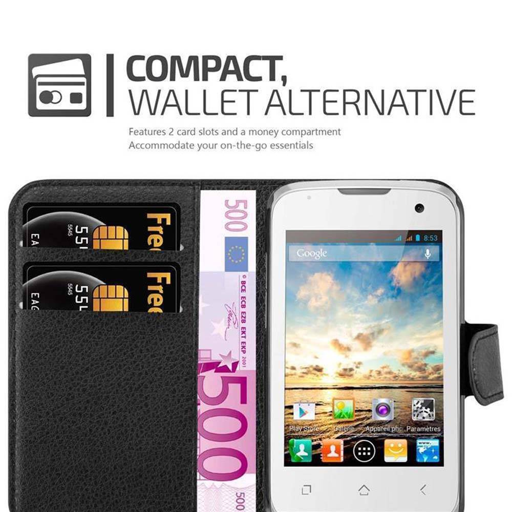Cadorabo Hülle für WIKO CINK PLUS Schutz Hülle in Schwarz Handyhülle Etui Case Cover Magnetverschluss