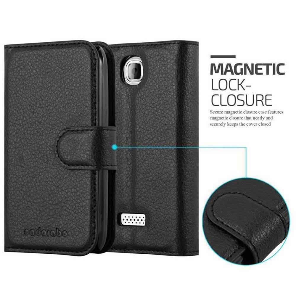 Cadorabo Hülle für WIKO CINK PLUS Schutz Hülle in Schwarz Handyhülle Etui Case Cover Magnetverschluss