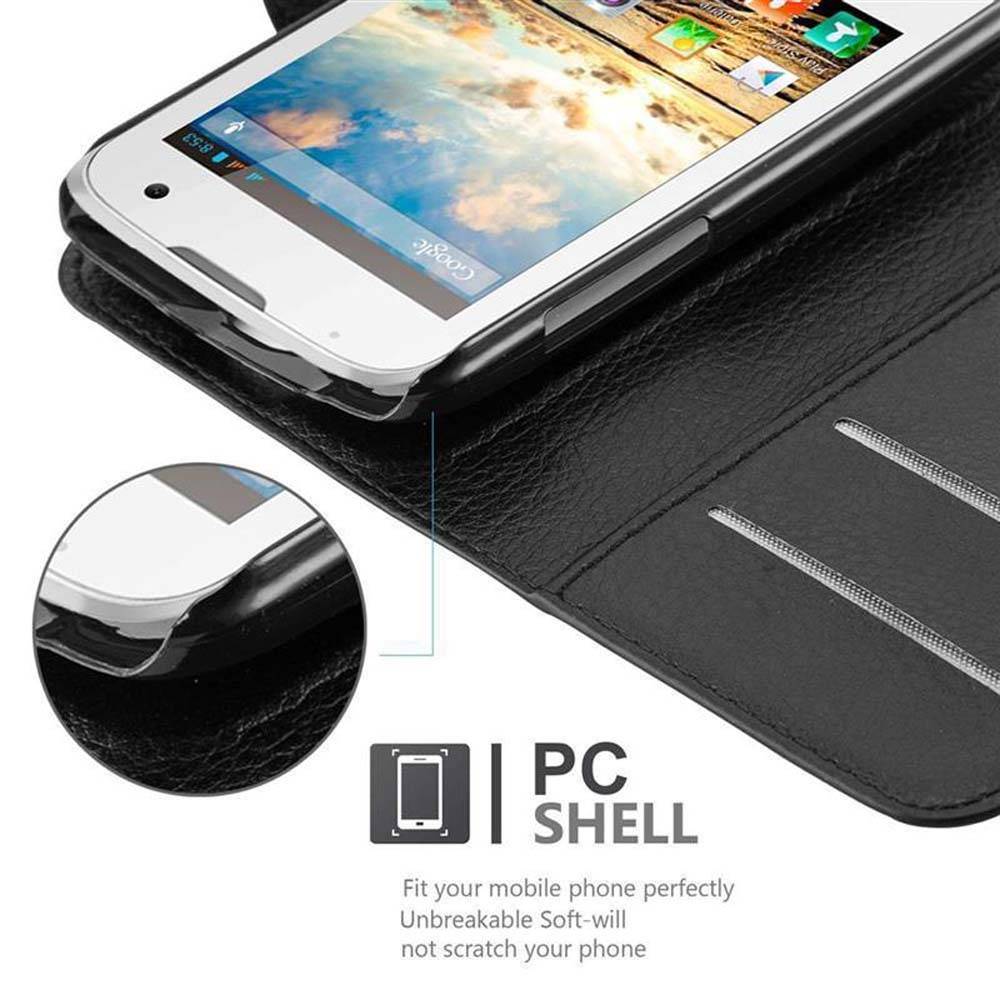 Cadorabo Hülle für WIKO CINK PLUS Schutz Hülle in Schwarz Handyhülle Etui Case Cover Magnetverschluss