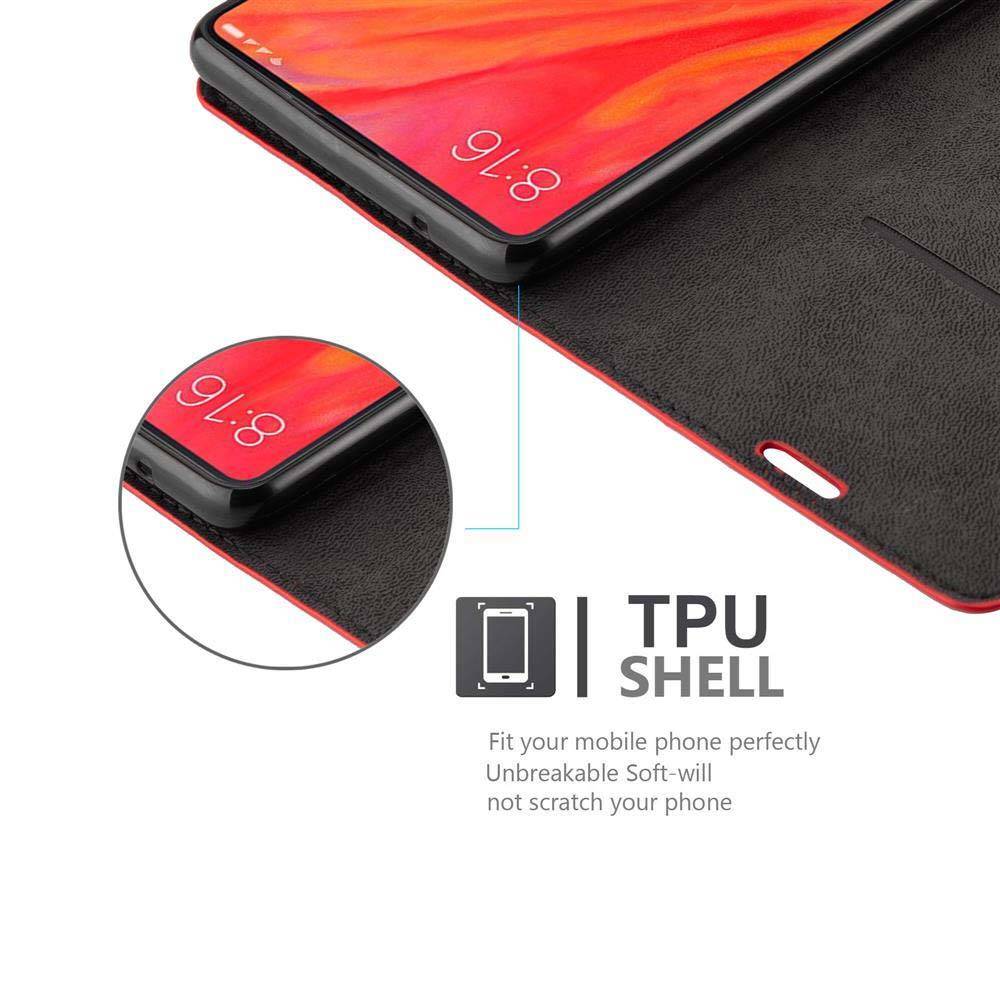 Cadorabo Hülle für Xiaomi Mi MIX 2S Schutz Hülle in Rot Handyhülle Etui Case Cover Magnetverschluss