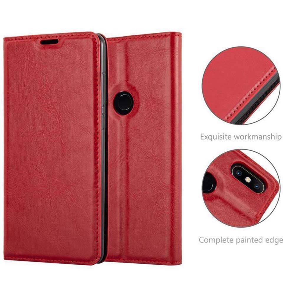 Cadorabo Hülle für Xiaomi Mi MIX 2S Schutz Hülle in Rot Handyhülle Etui Case Cover Magnetverschluss