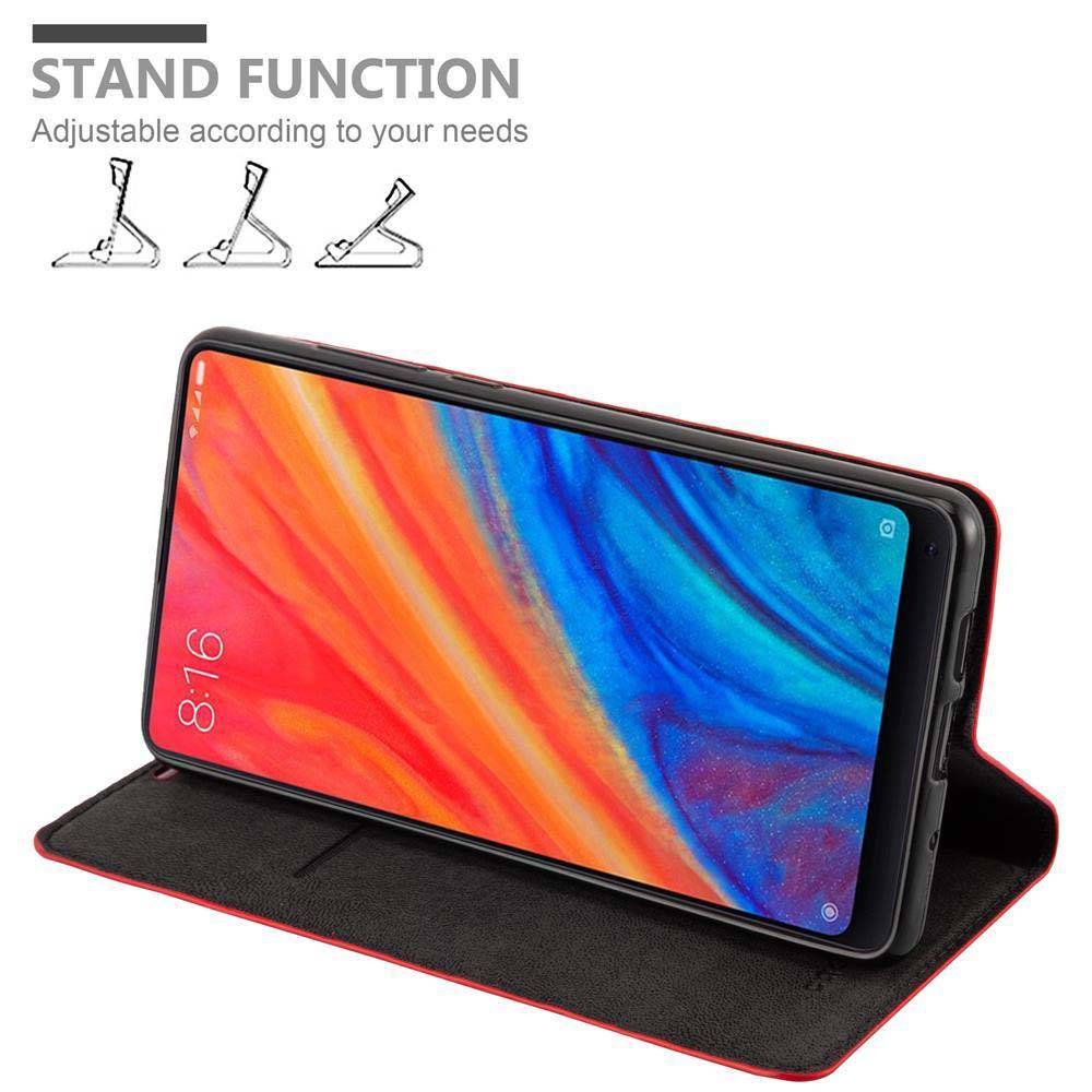 Cadorabo Hülle für Xiaomi Mi MIX 2S Schutz Hülle in Rot Handyhülle Etui Case Cover Magnetverschluss