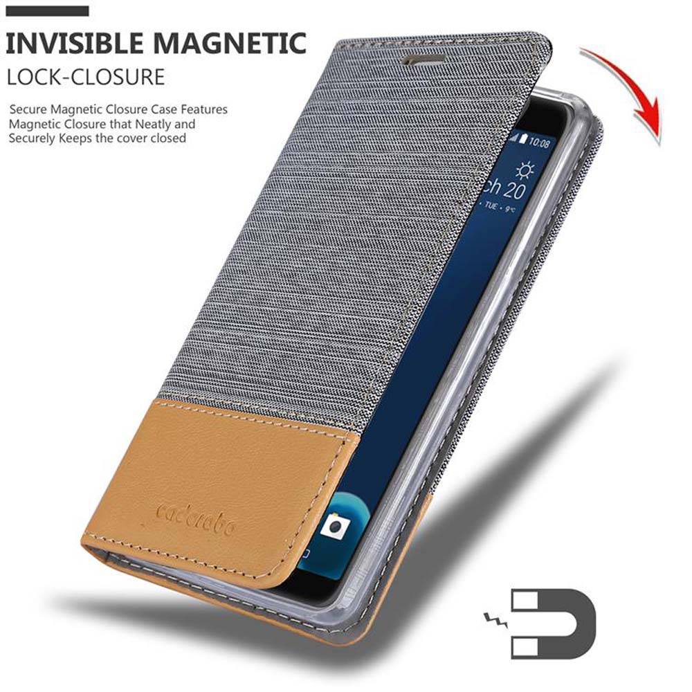Cadorabo Hülle für HTC Desire 12 Schutzhülle in Grau Handy Hülle Etui Book Case Cover