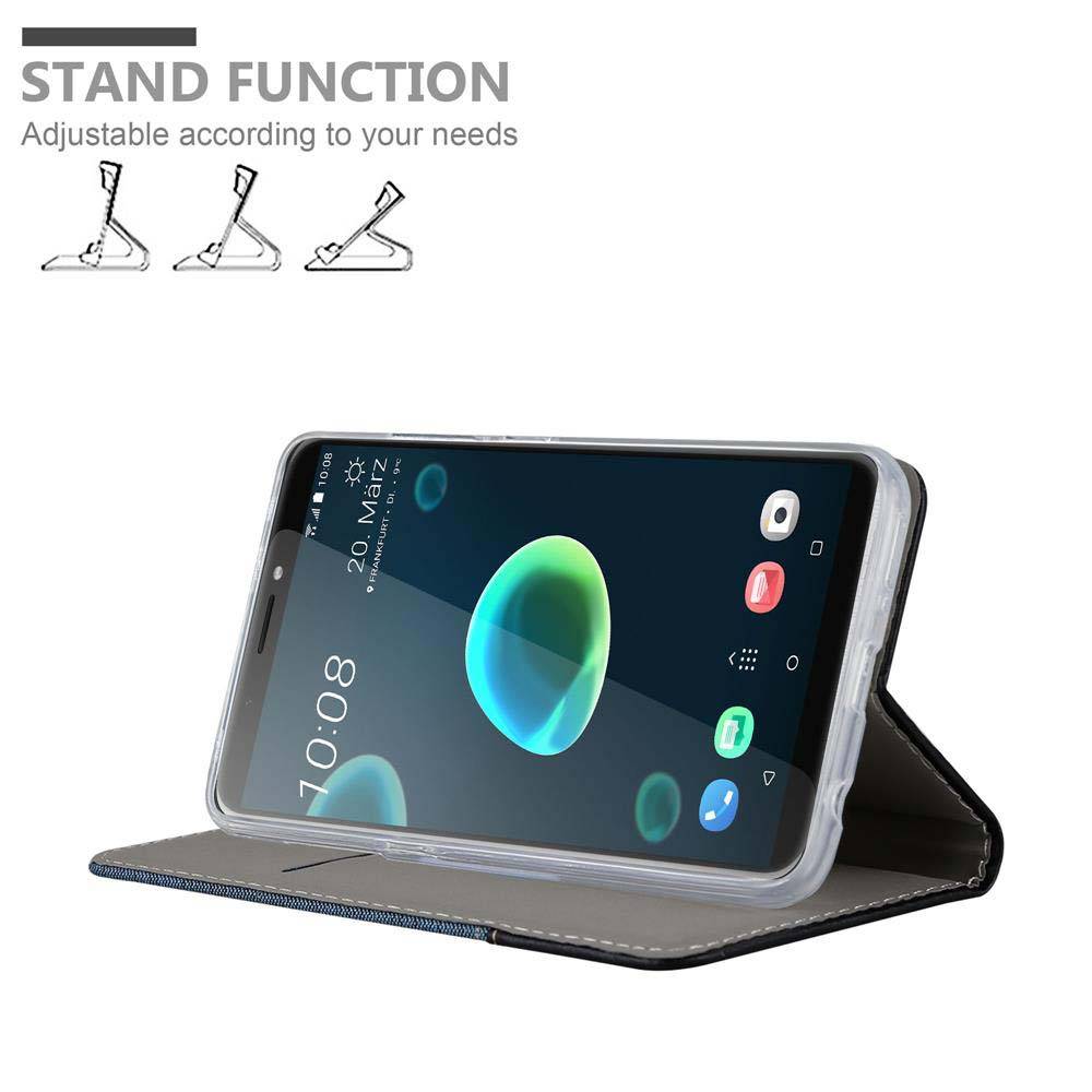 Cadorabo Hülle für HTC Desire 12 PLUS Schutzhülle in Blau Handy Hülle Etui Book Case Cover