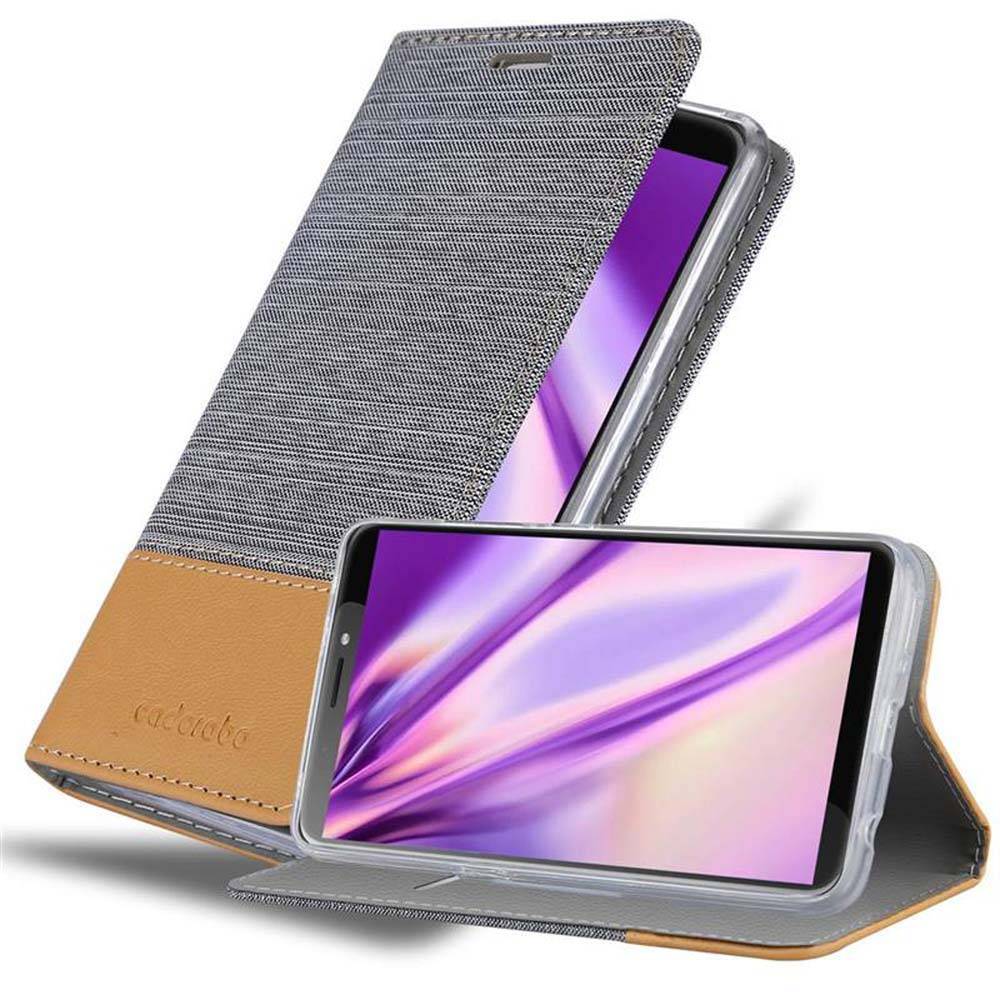 Cadorabo Hülle für HTC Desire 12 PLUS Schutzhülle in Grau Handy Hülle Etui Book Case Cover