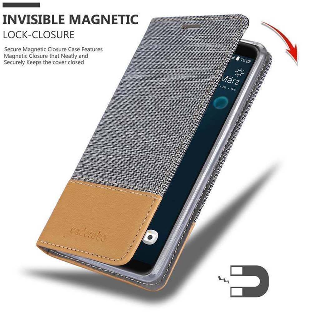 Cadorabo Hülle für HTC Desire 12 PLUS Schutzhülle in Grau Handy Hülle Etui Book Case Cover