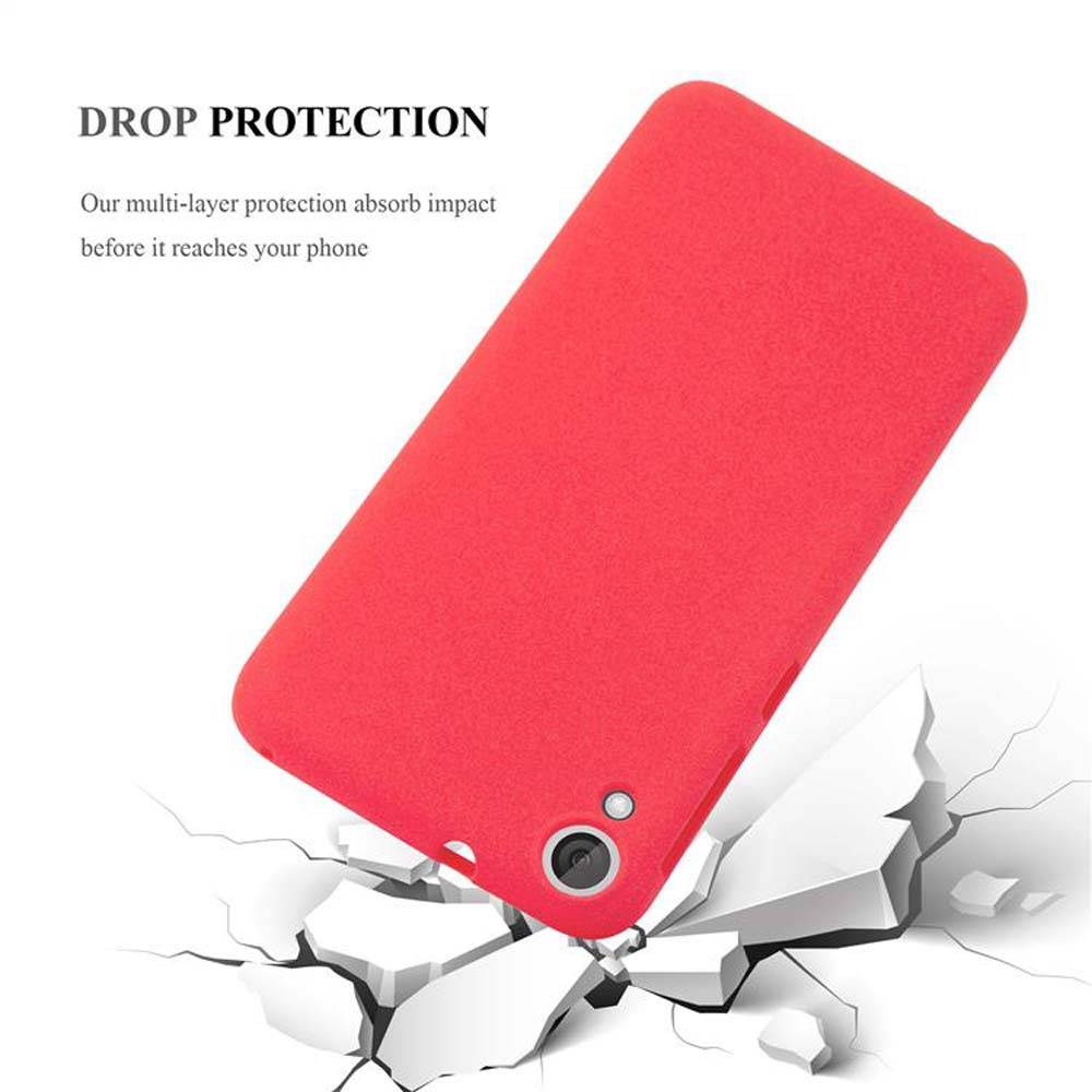 Cadorabo Schutzhülle für HTC Desire 820 Hülle in Rot Handyhülle TPU Etui Cover Case