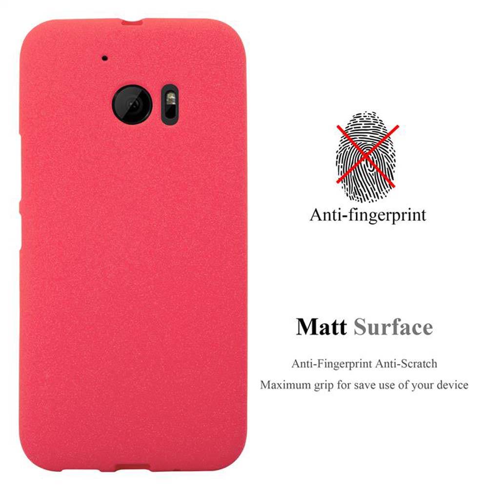 Cadorabo Schutzhülle für HTC ONE M10 Hülle in Rot Handyhülle TPU Etui Cover Case