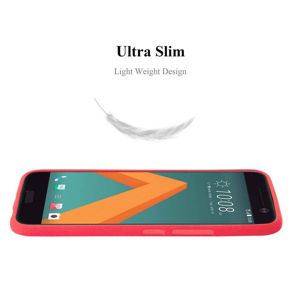 Cadorabo Schutzhülle für HTC ONE M10 Hülle in Rot Handyhülle TPU Etui Cover Case
