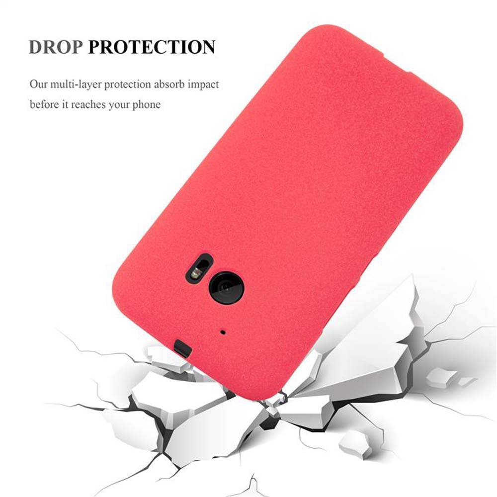 Cadorabo Schutzhülle für HTC ONE M10 Hülle in Rot Handyhülle TPU Etui Cover Case