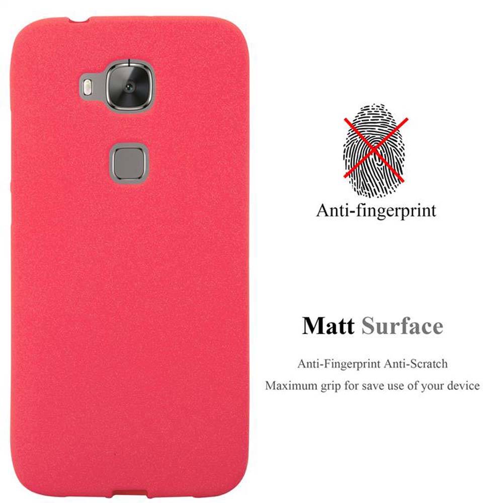 Cadorabo Schutzhülle für Huawei ASCEND G7 PLUS / G8 / GX8 Hülle in Rot Handyhülle TPU Etui Cover Case
