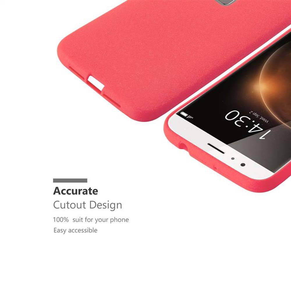 Cadorabo Schutzhülle für Huawei ASCEND G7 PLUS / G8 / GX8 Hülle in Rot Handyhülle TPU Etui Cover Case