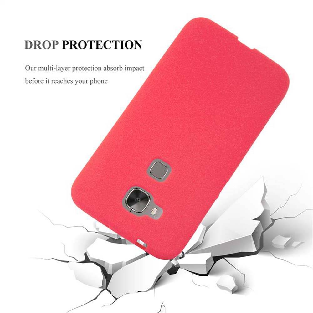 Cadorabo Schutzhülle für Huawei ASCEND G7 PLUS / G8 / GX8 Hülle in Rot Handyhülle TPU Etui Cover Case
