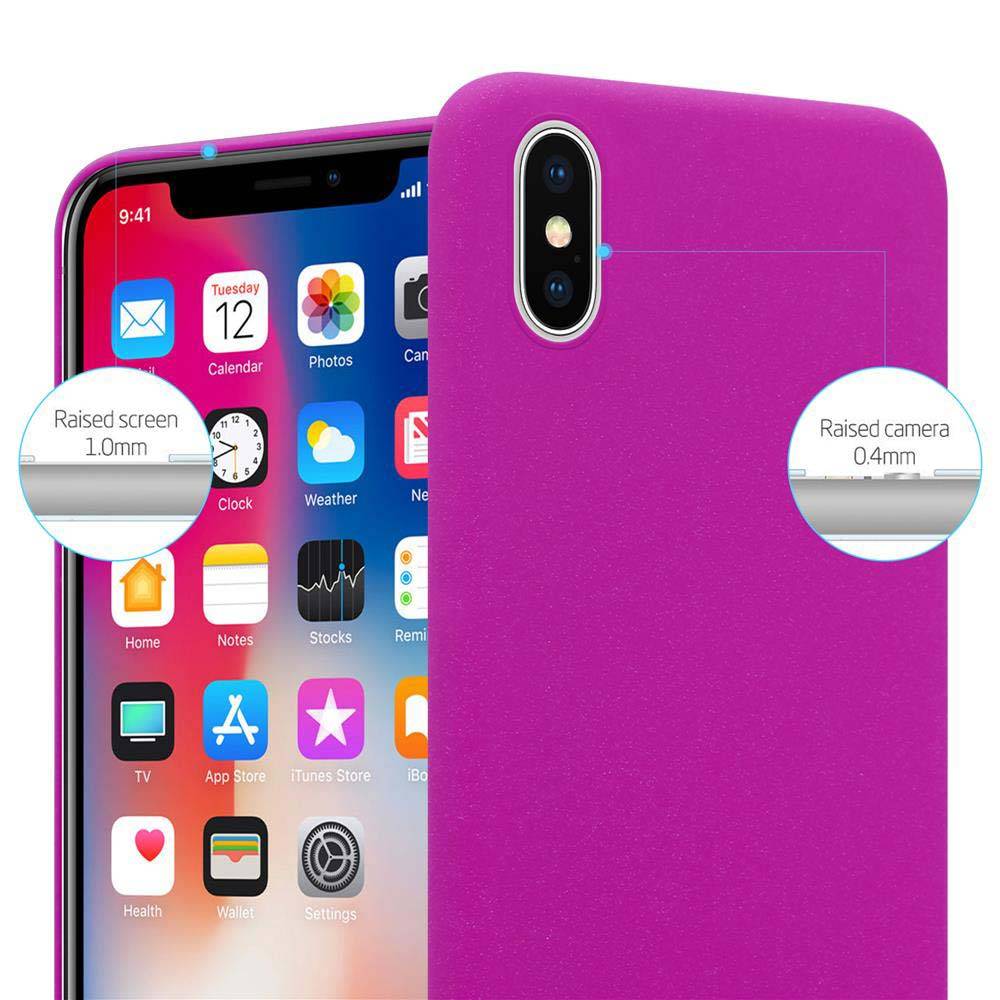 Cadorabo Schutzhülle für Apple iPhone X / XS Hülle in Pink Etui Hard Case Handyhülle Cover