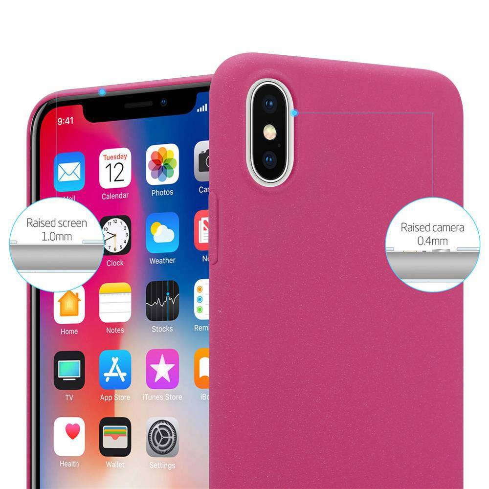 Cadorabo Schutzhülle für Apple iPhone X / XS Hülle in Pink Etui Hard Case Handyhülle Cover