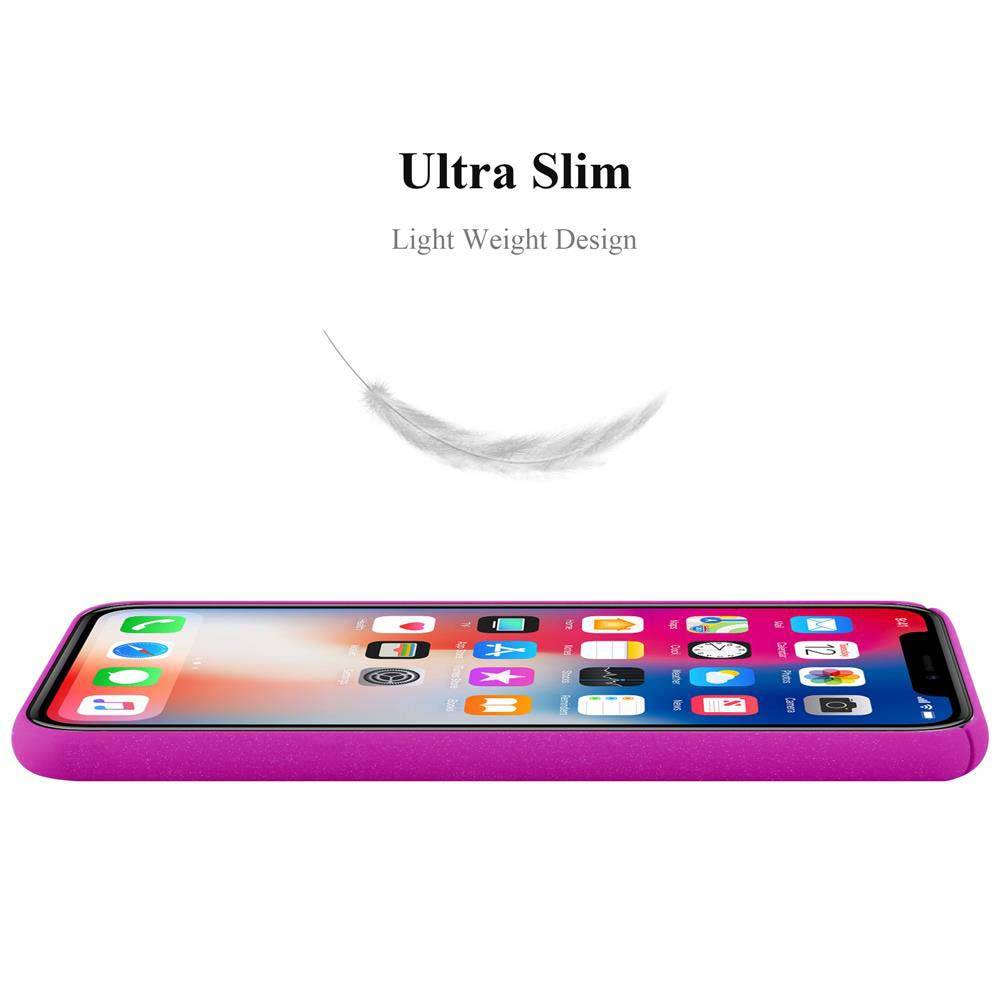Cadorabo Schutzhülle für Apple iPhone X / XS Hülle in Pink Etui Hard Case Handyhülle Cover