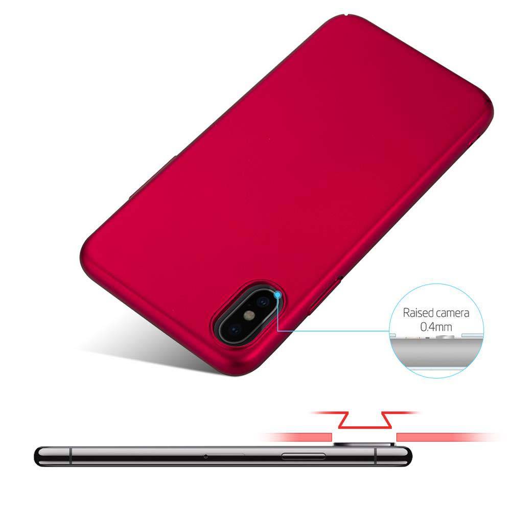 Cadorabo Hülle für Apple iPhone X / XS Schutzhülle in Rot Hard Case Handy Hülle Etui