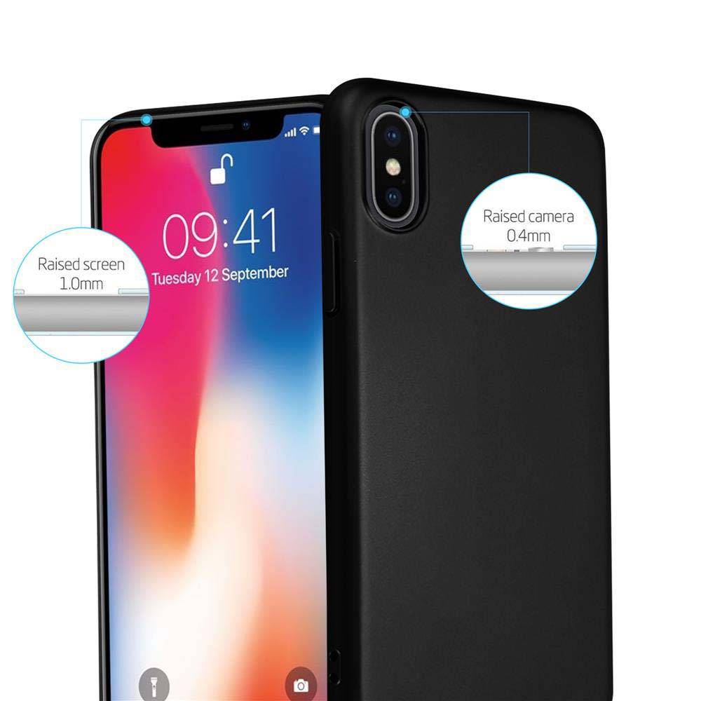 Cadorabo Hülle für Apple iPhone X / XS Schutzhülle in Schwarz Hard Case Handy Hülle Etui