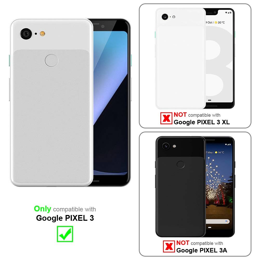 Cadorabo Hülle für Google PIXEL 3 Schutz Hülle in Rot Handyhülle Etui Case Cover Magnetverschluss