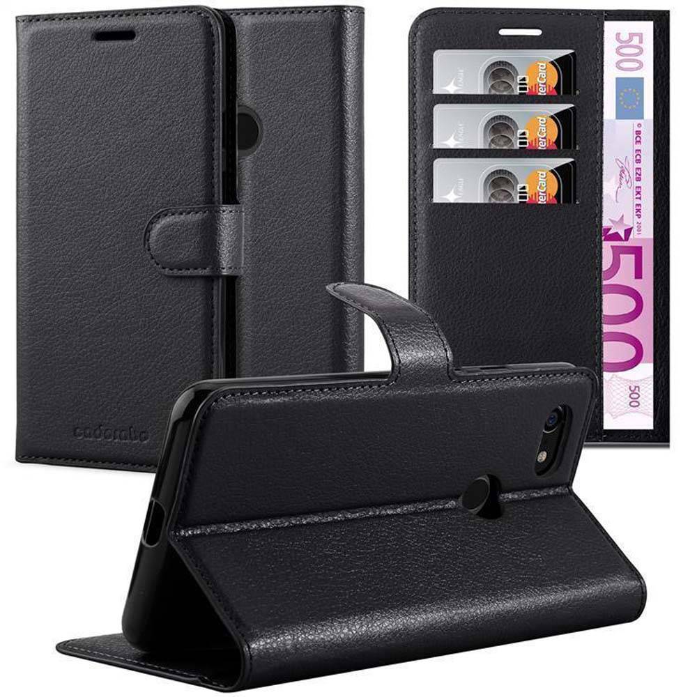 Cadorabo Hülle für Google PIXEL 3 Schutz Hülle in Schwarz Handyhülle Etui Case Cover Magnetverschluss