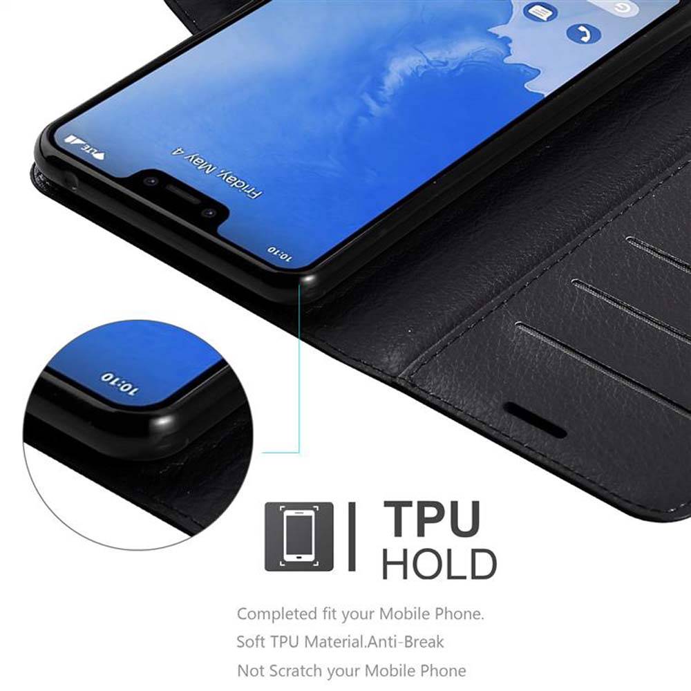 Cadorabo Hülle für Google PIXEL 3 Schutz Hülle in Schwarz Handyhülle Etui Case Cover Magnetverschluss