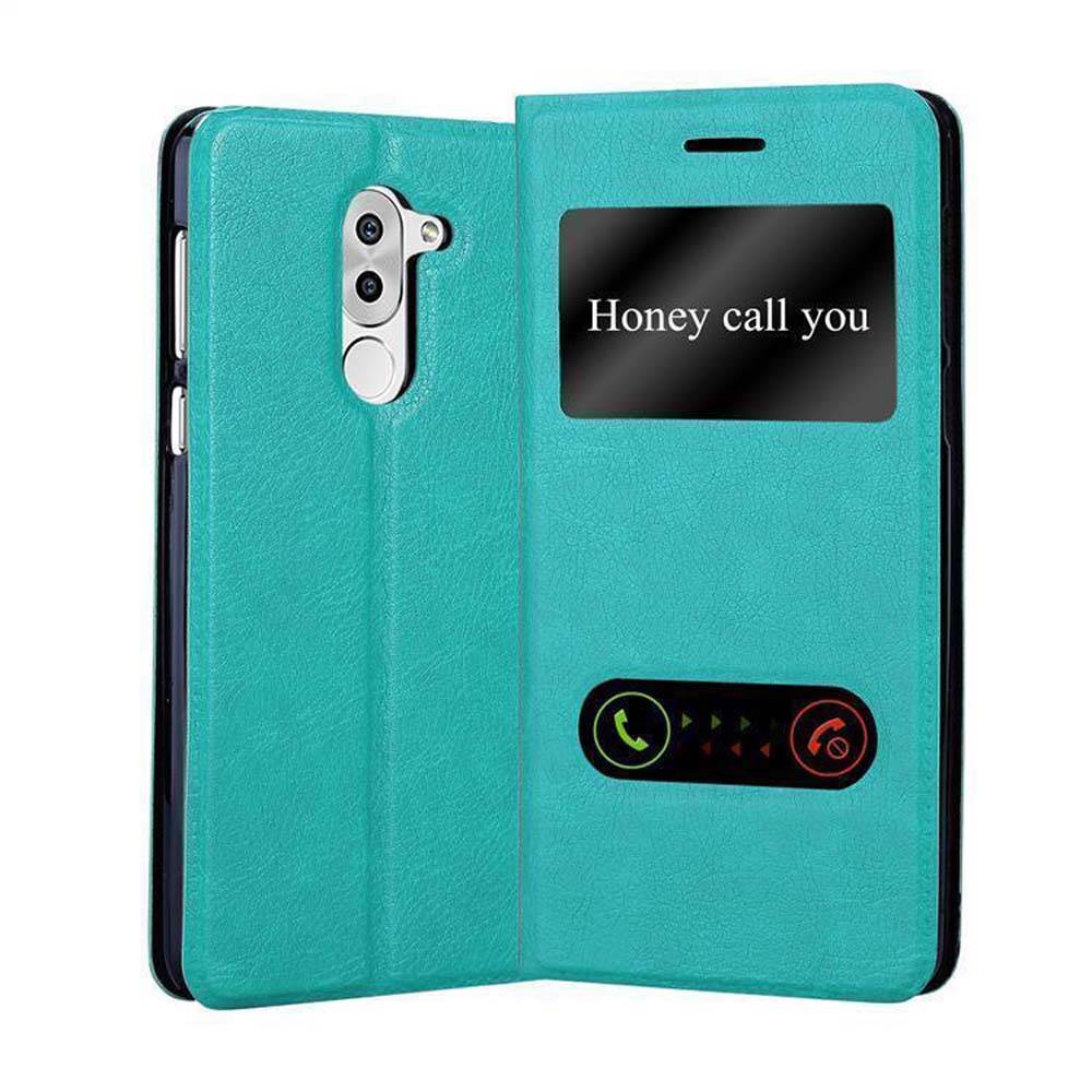 Cadorabo Schutzhülle für Huawei MATE 9 LITE / GR5 2017 / Honor 6X Hülle in Türkis Handyhülle Book Case Cover Etui