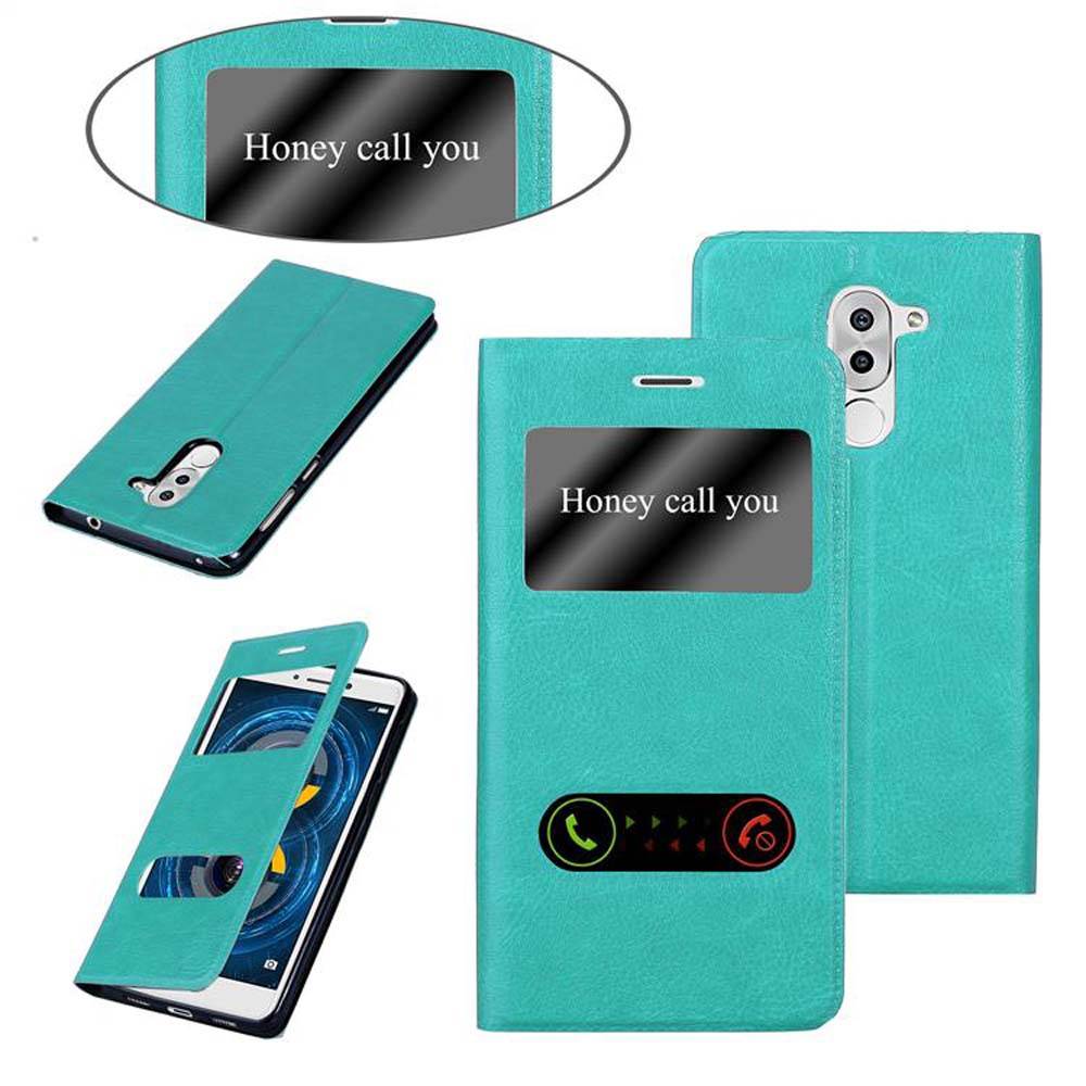 Cadorabo Schutzhülle für Huawei MATE 9 LITE / GR5 2017 / Honor 6X Hülle in Türkis Handyhülle Book Case Cover Etui
