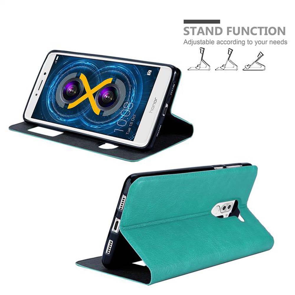 Cadorabo Schutzhülle für Huawei MATE 9 LITE / GR5 2017 / Honor 6X Hülle in Türkis Handyhülle Book Case Cover Etui