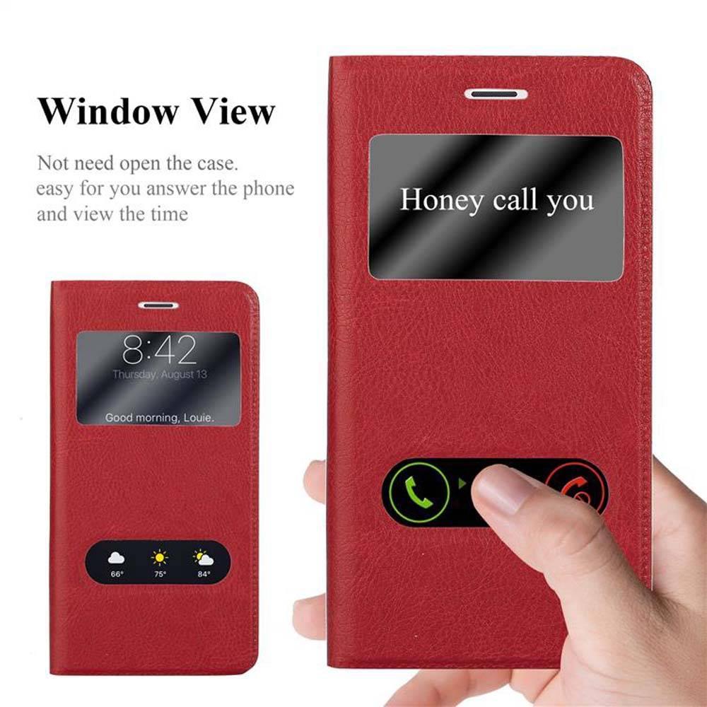 Cadorabo Schutzhülle für Huawei MATE 9 LITE / GR5 2017 / Honor 6X Hülle in Rot Handyhülle Book Case Cover Etui