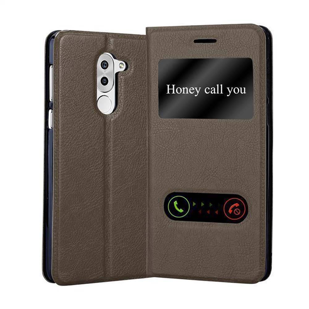 Cadorabo Schutzhülle für Huawei MATE 9 LITE / GR5 2017 / Honor 6X Hülle in Braun Handyhülle Book Case Cover Etui