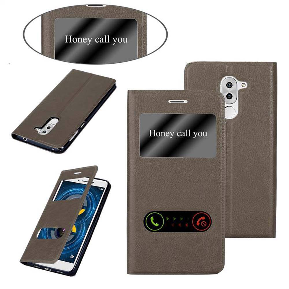 Cadorabo Schutzhülle für Huawei MATE 9 LITE / GR5 2017 / Honor 6X Hülle in Braun Handyhülle Book Case Cover Etui