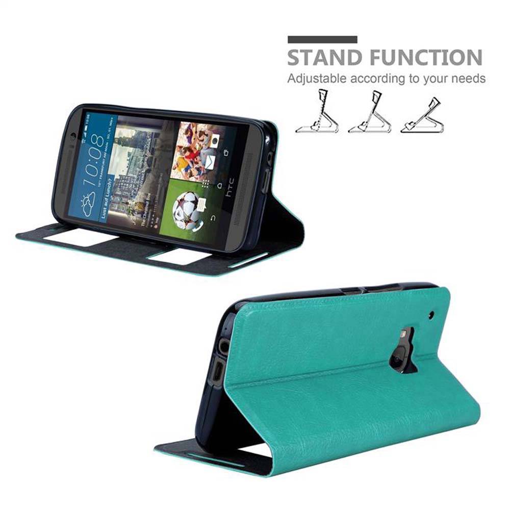 Cadorabo Schutzhülle für HTC ONE M9 Hülle in Türkis Handyhülle Book Case Cover Etui
