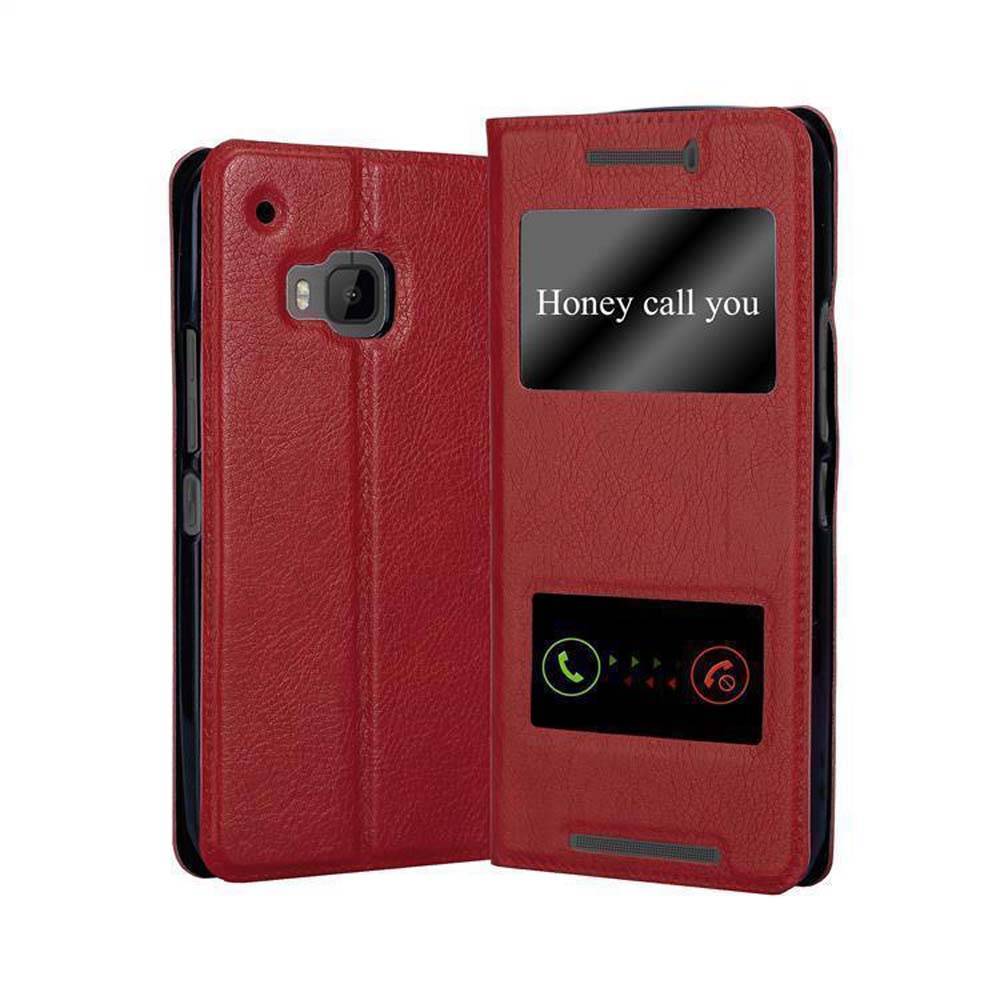 Cadorabo Schutzhülle für HTC ONE M9 Hülle in Rot Handyhülle Book Case Cover Etui