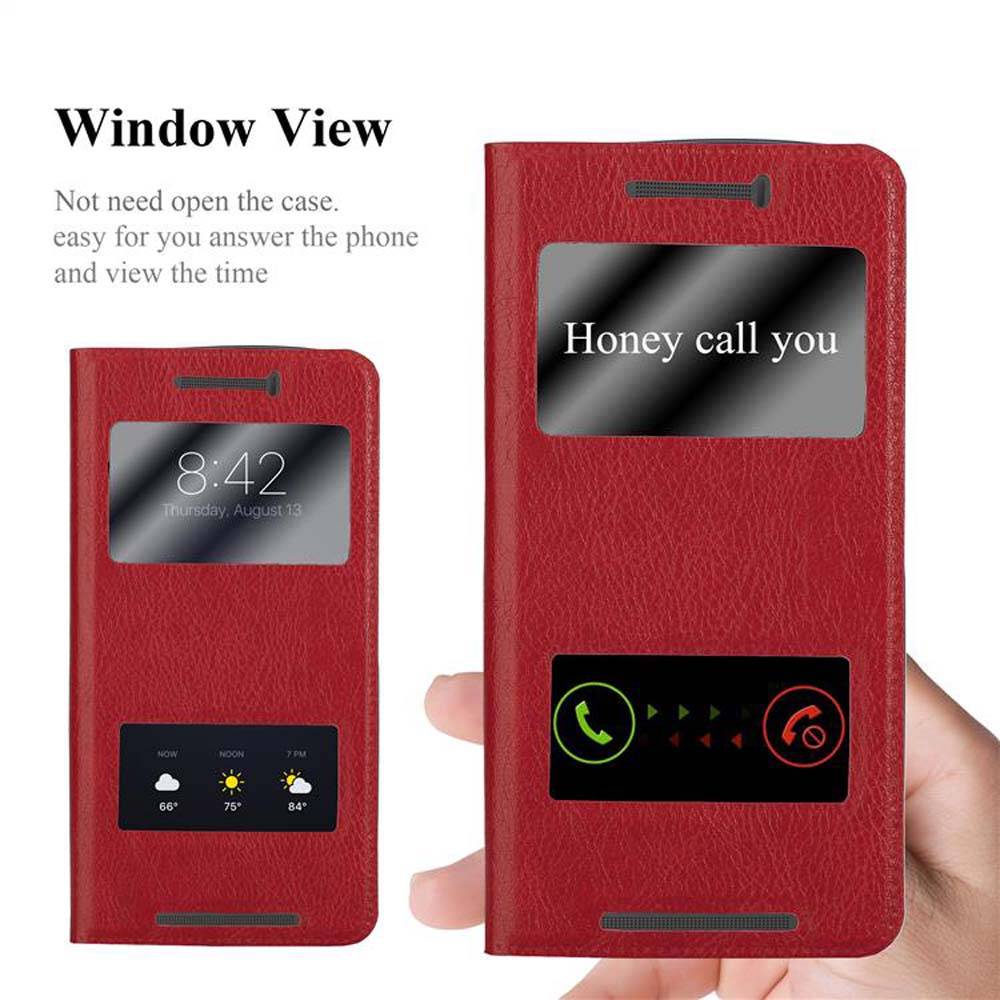 Cadorabo Schutzhülle für HTC ONE M9 Hülle in Rot Handyhülle Book Case Cover Etui
