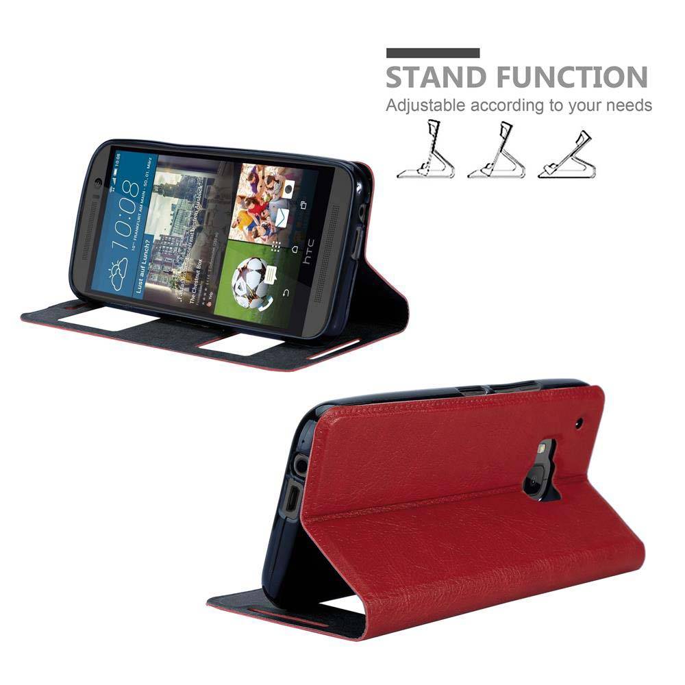 Cadorabo Schutzhülle für HTC ONE M9 Hülle in Rot Handyhülle Book Case Cover Etui