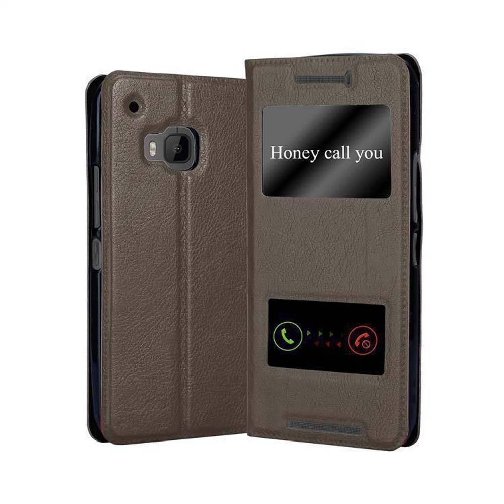 Cadorabo Schutzhülle für HTC ONE M9 Hülle in Braun Handyhülle Book Case Cover Etui