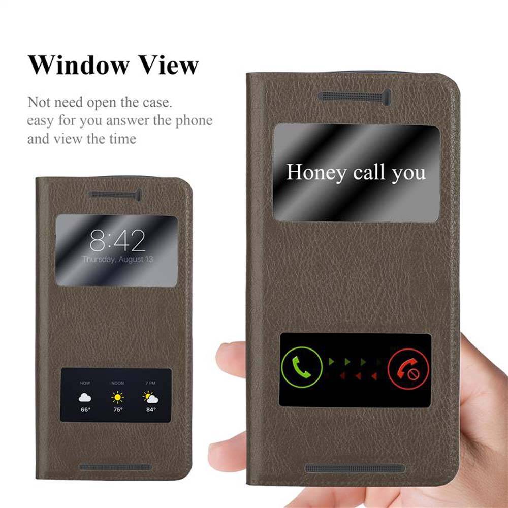 Cadorabo Schutzhülle für HTC ONE M9 Hülle in Braun Handyhülle Book Case Cover Etui