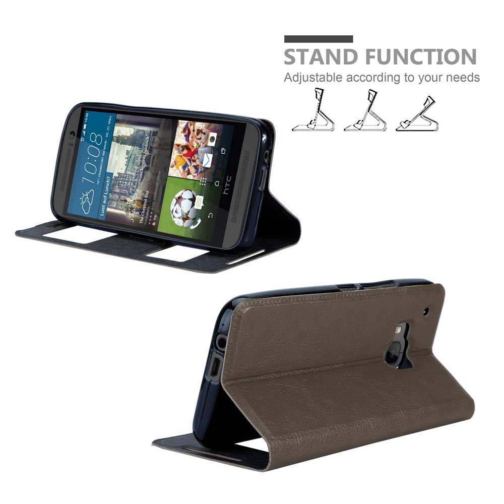 Cadorabo Schutzhülle für HTC ONE M9 Hülle in Braun Handyhülle Book Case Cover Etui