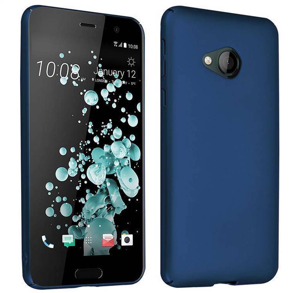 Cadorabo Hülle für HTC U PLAY Schutzhülle in Blau Hard Case Handy Hülle Etui
