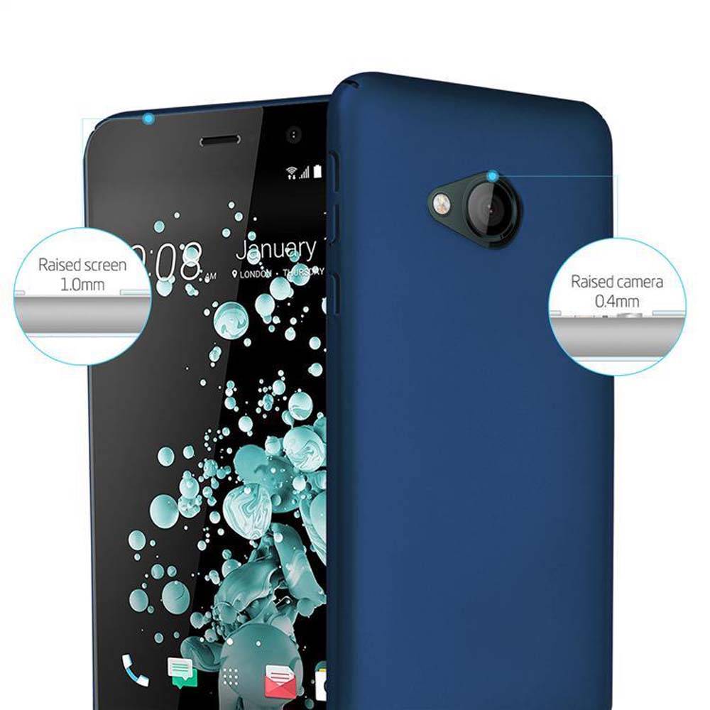 Cadorabo Hülle für HTC U PLAY Schutzhülle in Blau Hard Case Handy Hülle Etui