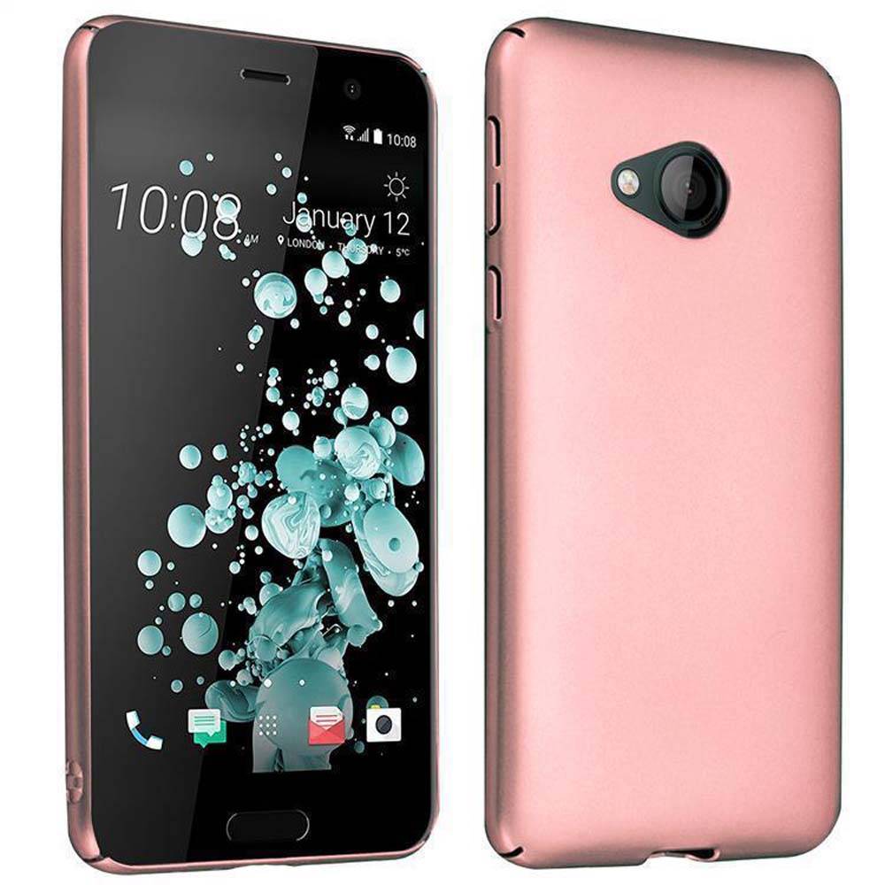 Cadorabo Hülle für HTC U PLAY Schutzhülle in Rosa Hard Case Handy Hülle Etui