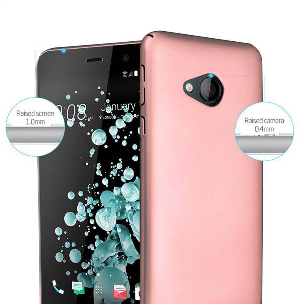 Cadorabo Hülle für HTC U PLAY Schutzhülle in Rosa Hard Case Handy Hülle Etui