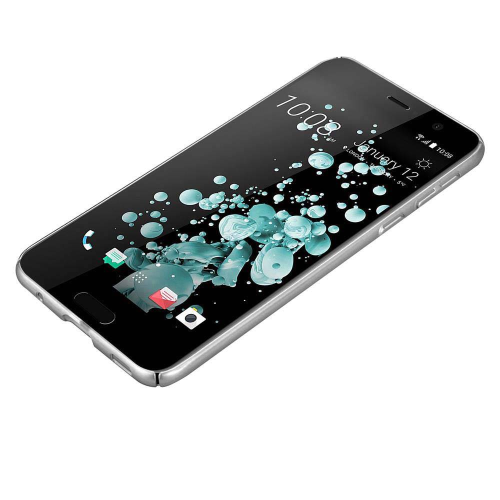Cadorabo Hülle für HTC U PLAY Schutzhülle in Silber Hard Case Handy Hülle Etui