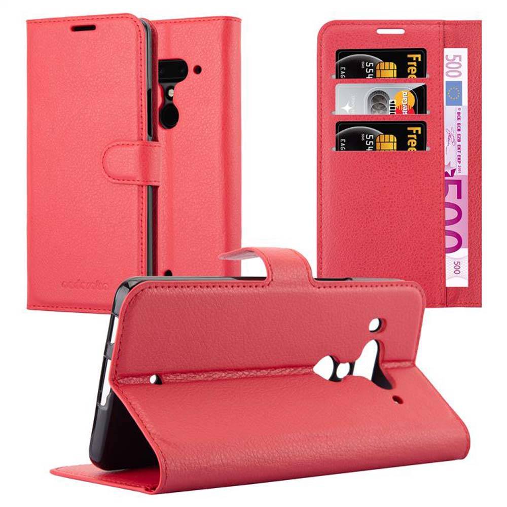 Cadorabo Hülle für HTC U12 PLUS Schutz Hülle in Rot Handyhülle Etui Case Cover Magnetverschluss