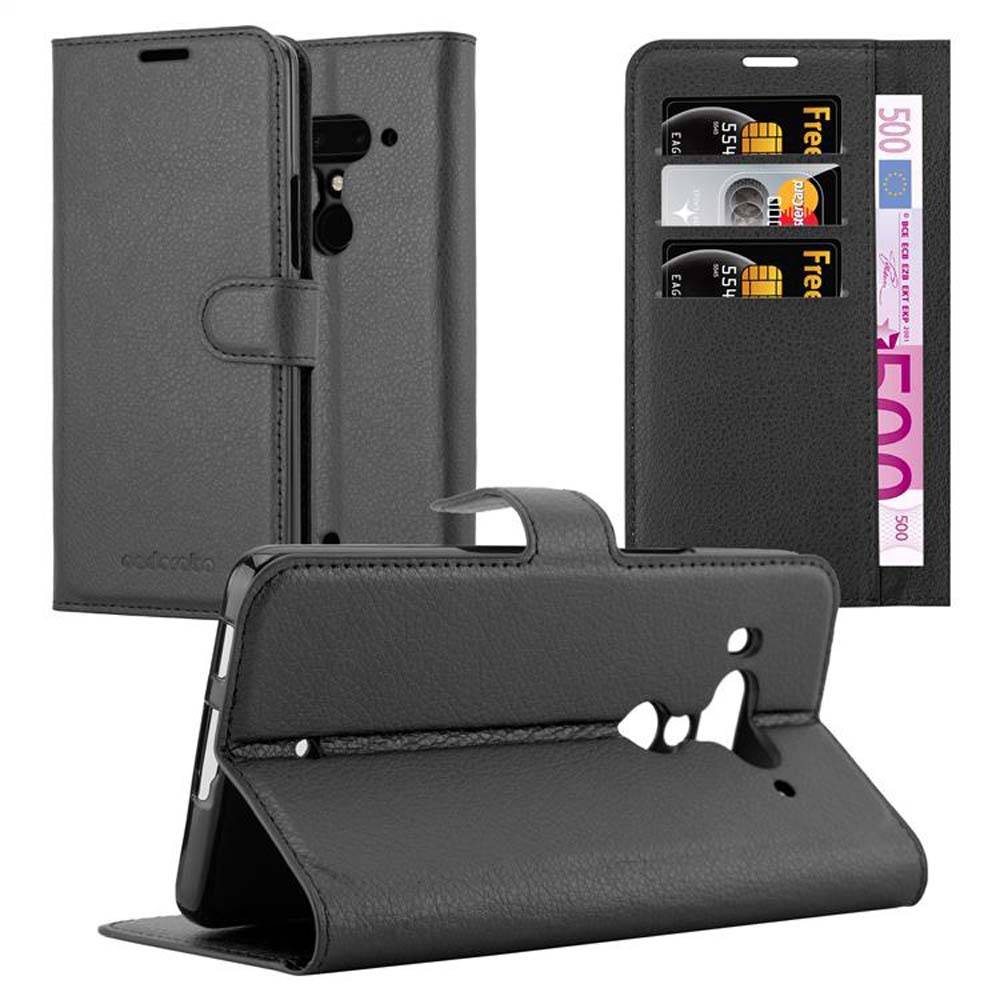 Cadorabo Hülle für HTC U12 PLUS Schutz Hülle in Schwarz Handyhülle Etui Case Cover Magnetverschluss