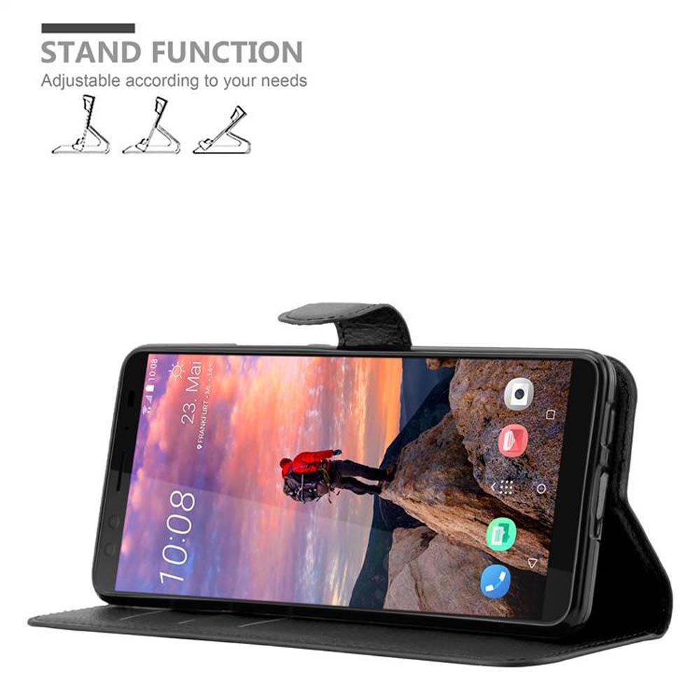 Cadorabo Hülle für HTC U12 PLUS Schutz Hülle in Schwarz Handyhülle Etui Case Cover Magnetverschluss