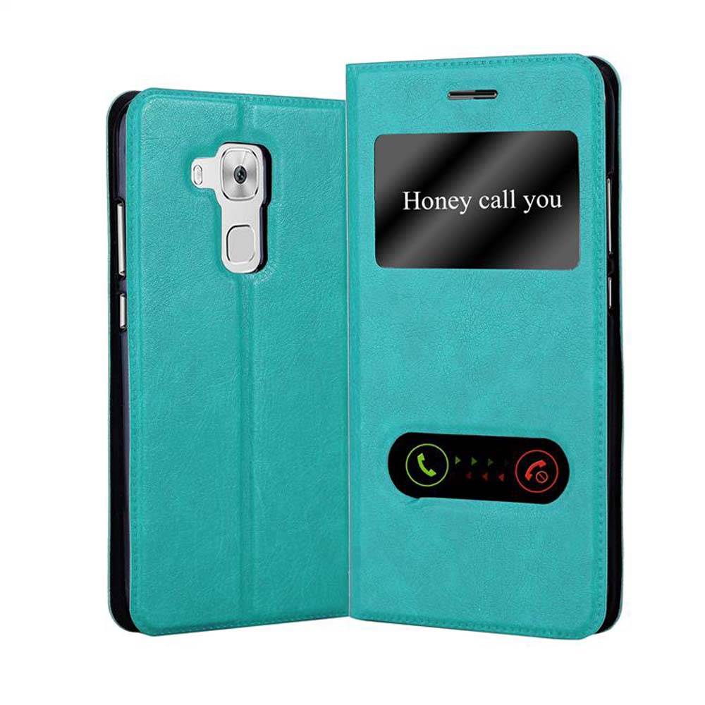 Cadorabo Schutzhülle für Huawei NOVA PLUS Hülle in Türkis Handyhülle Book Case Cover Etui