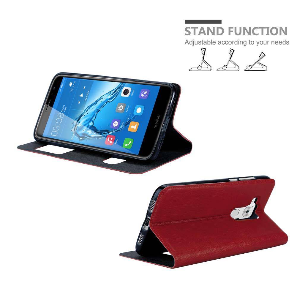 Cadorabo Schutzhülle für Huawei NOVA PLUS Hülle in Rot Handyhülle Book Case Cover Etui
